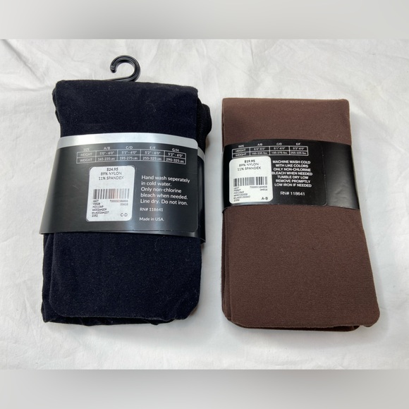 Lane Bryant Tights 2 pairs Brown and Black size Hight waist control top NWT‎